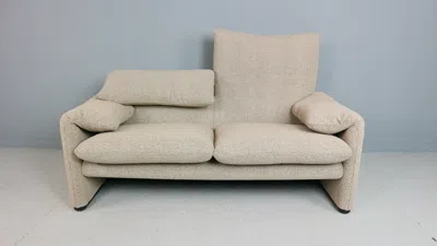 Pre-owned Cassina Vico Magistretti "maralunga" 2-seater Re-upholstered Sofa For  In Gray