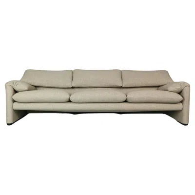 Pre-owned Cassina Vico Magistretti "maralunga" 3-seater Re-upholstered Sofa For  In Brown