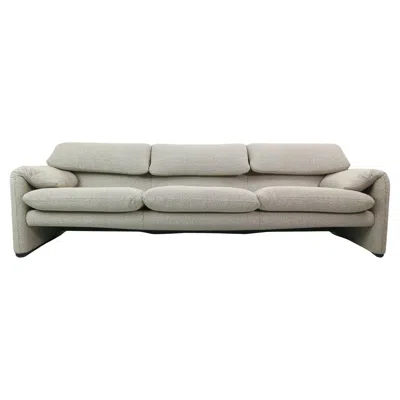 Pre-owned Cassina Vico Magistretti "maralunga" 3-seater Re-upholstered Sofa For  In Gray
