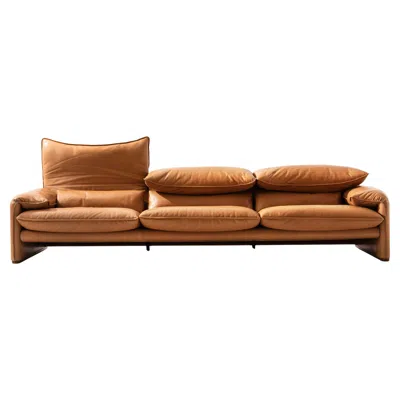 Pre-owned Cassina Vico Magistretti Maralunga 40 Maxi Sofa For , Italy - New In Brown
