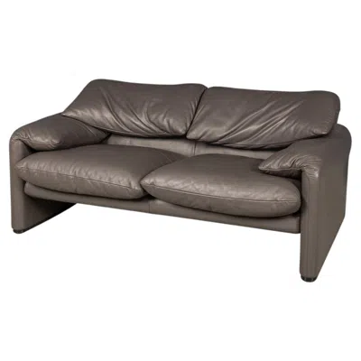 Pre-owned Cassina Vintage 20thc Italian Maralunga Sofa By Vico Magistretti For  C.1980 In Gray