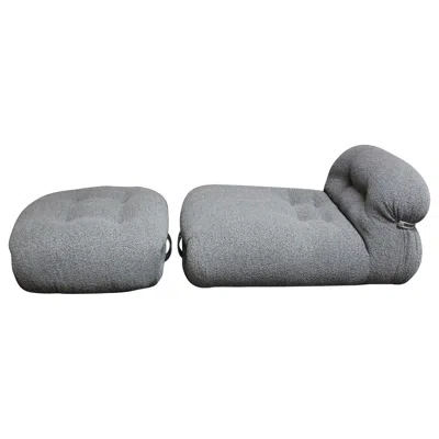 Pre-owned Cassina Vintage Italian "soriana" Chaise Lounge And Ottoman By Afra And Tobia Scarpa In Gray
