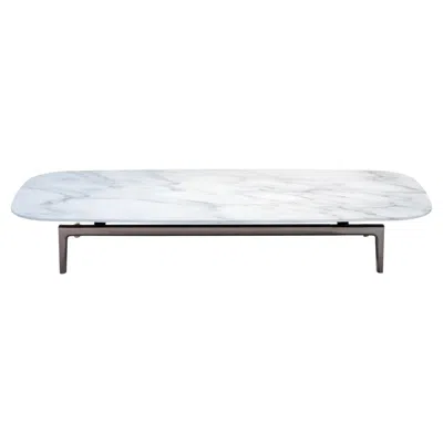 Pre-owned Cassina Volage Ex-s Coffee Table In Marble And Aluminium Base By Philippe Starck In Gray