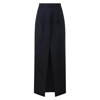 Cassum Women's Black Linen Skirt