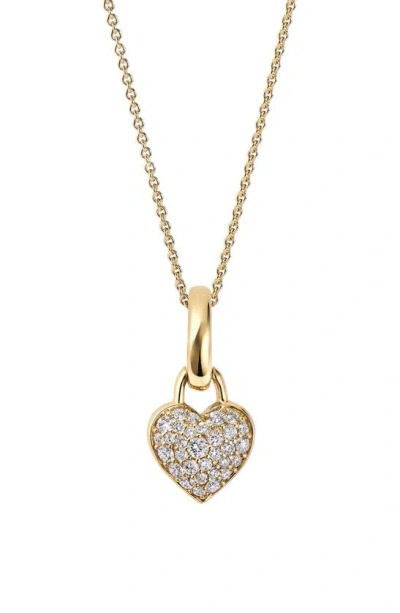 Cast Baby Heart Diamond Pendant Necklace In Gold