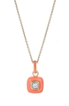 Cast The Brilliant Diamond Pendant Necklace In Hot Peach