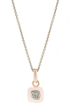 Cast The Brilliant Diamond Pendant Necklace In Kitten Pink