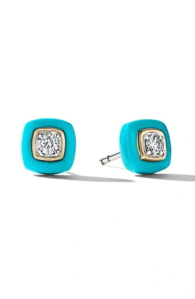 Cast The Brilliant Diamond Stud Earrings In Turquoise