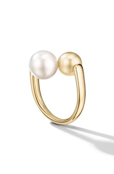 Cast The Daring Pearl Pirouette Ring In Gold