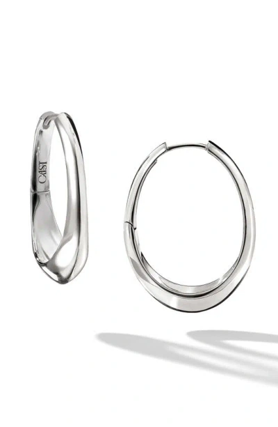 Cast The Major Fluid Hoop Earrings In Silver