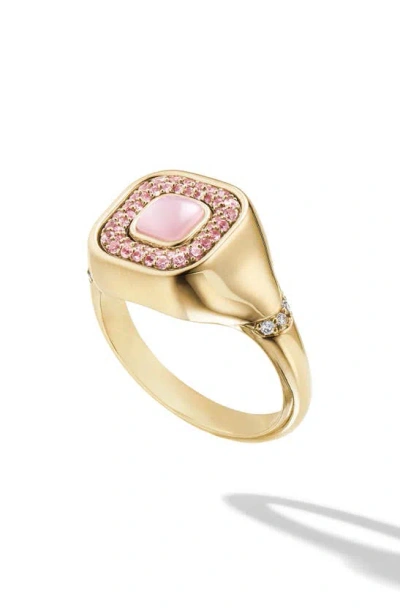 Cast The Signet Flip Ring In Pink/gold