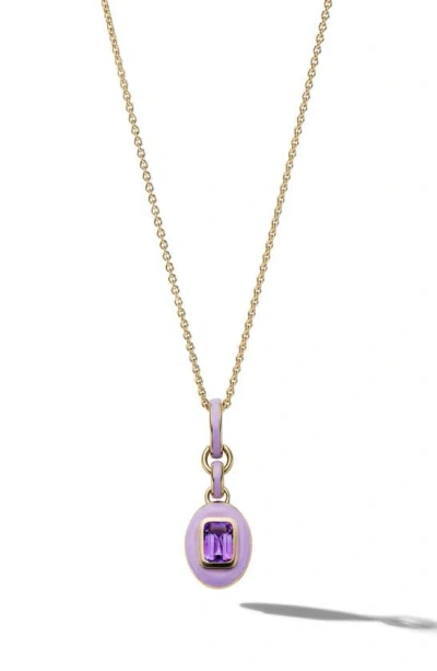 Cast The Stone Charm Necklace In Amethyst