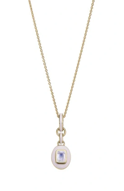 Cast The Stone Charm Necklace In Moonstone