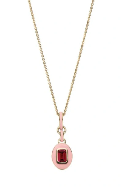 Cast The Stone Charm Necklace In Pink Tourmaline