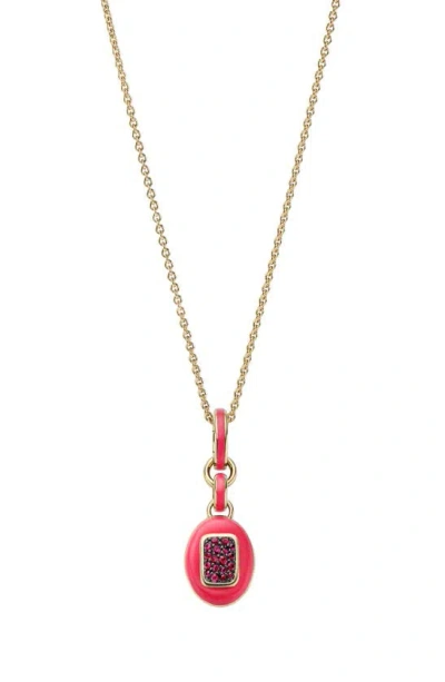 Cast The Stone Charm Necklace In Ruby