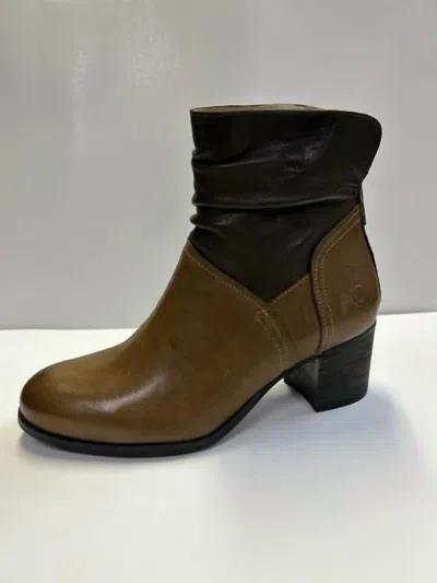Casta Click Ankle Boots In Olive In Brown