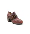 Casta Palmer Stacked Heel Loafer In Red In Red