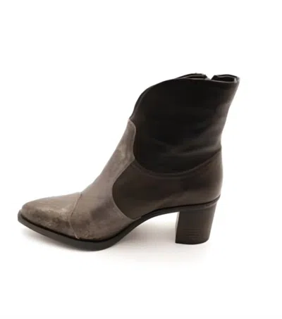 Casta Twist Combo Heeled Boots In Black/pewter In Grey