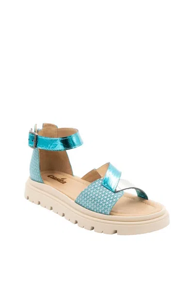 Casta Women's Ankle Strap Sandal In Aqua Blue