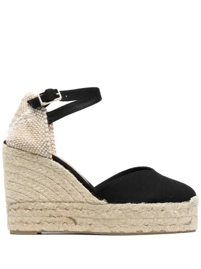 Castaã±er 100mm Buckle-fastening Platform Espadrilles In Black