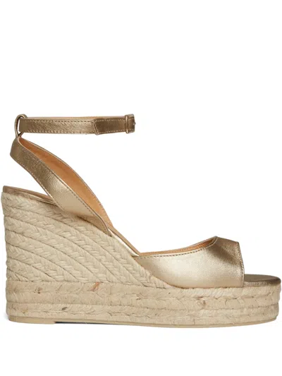 Castaã±er 110mm Blair Ankle-strap Wedge Espadrilles In Brown