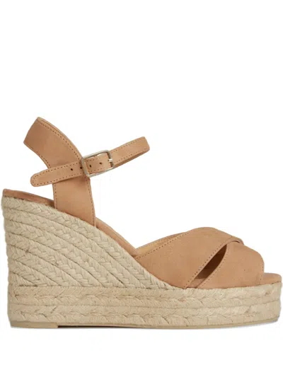 Castaã±er 110mm Bromelia Ankle-strap Wedge Espadrilles In Brown