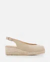 Castaã±er Dosalia Slingback Wedge Espadrilles In Beige