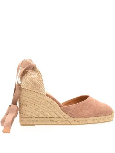 Castaã±er 90mm Carina Ribbon Wedge Sandals In Multi