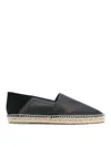 Castaã±er Black Leather Espadrilles In Black