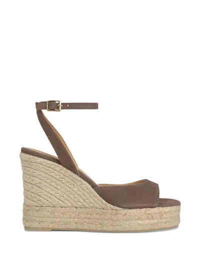 Castaã±er Ankle-strap Wedge Sandals In Brown