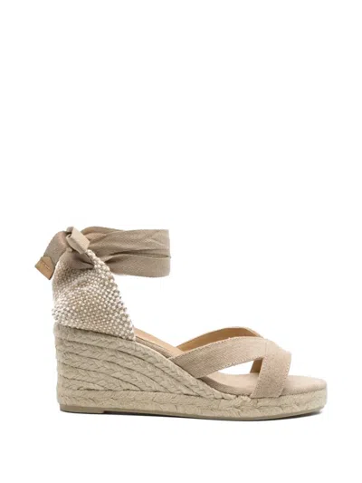 Castaã±er Bailey Cross-strap Beaded Espadrilles In Multi