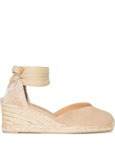 Castaã±er Beige Chiara Espadrille Wedges In Black