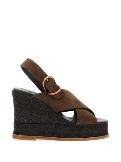 Castaã±er Bettina Buckled Espadrilles In Brown