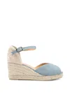 Castaã±er Light Blue Ankle Strap Wedge Espadrilles