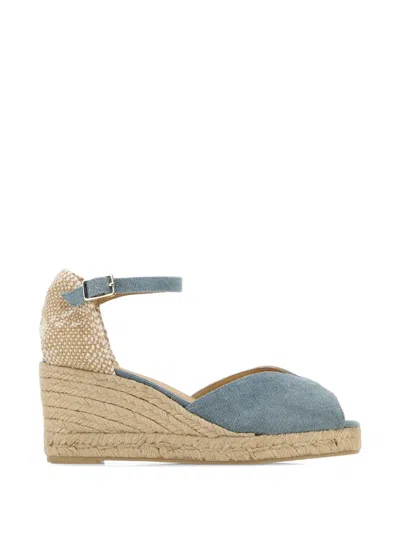 Castaã±er Bianca Canvas Wedge Espadrilles In Blue