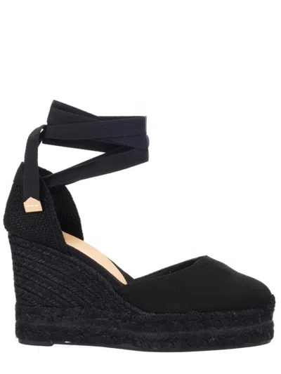 CASTAÃ±ER WOMEN BLACK ANKLE STRAP WEDGES, 7.5 LUXURY WEDGES FOR WOMEN DARVEYS