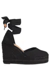 Castaã±er Black Carina Espadrille Sandals With Wedge Heel