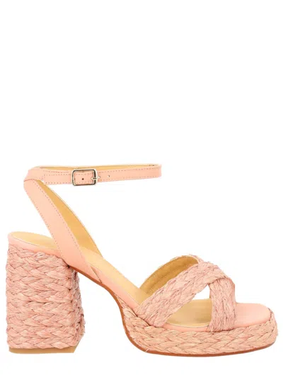 Castaã±er Blaudell 6 Wedge Sandals In Pink
