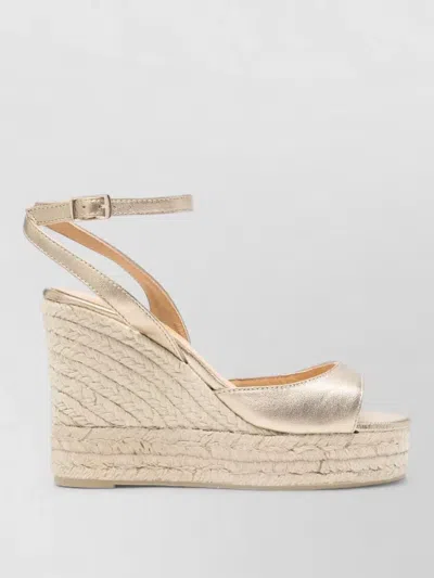 Castaã±er Brook Ankle Strap Espadrille Wedge Sandals In Neutral