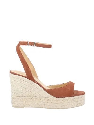 Castaã±er Brook Suede Wedge Espadrilles In Multi