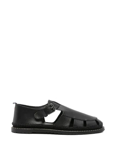 Castaã±er Buckle-fastening Leather Sandals In Black