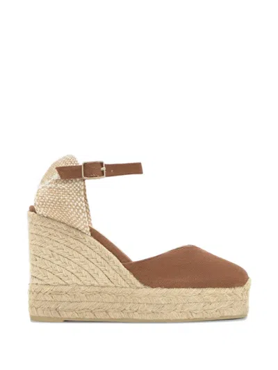 Castaã±er Buckle-fastening Wedge Espadrilles In Brown