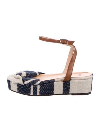 Pre-owned Castaã±er Canvas Animal Print Espadrilles In Multi