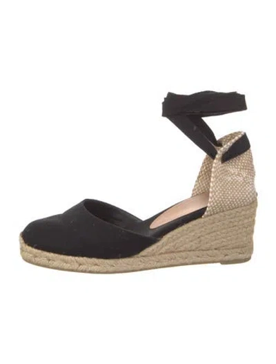 Pre-owned Castaã±er Canvas Braided Accents Espadrilles