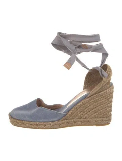 Pre-owned Castaã±er Canvas Braided Accents Espadrilles