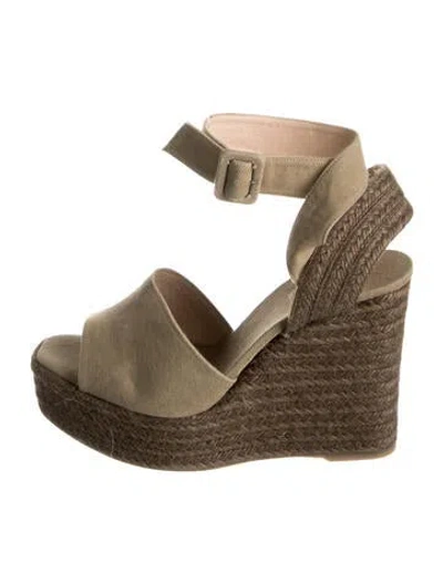 Pre-owned Castaã±er Canvas Braided Accents Espadrilles In Neutrals