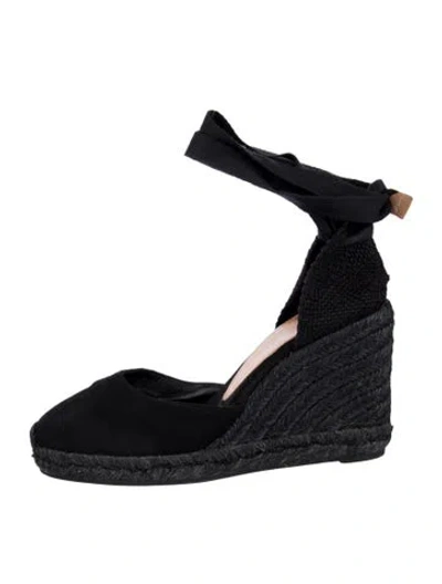 Pre-owned Castaã±er Canvas Braided Accents Pumps In Black