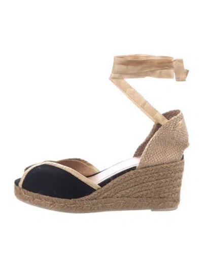 Pre-owned Castaã±er Canvas Braided Accents Pumps In Neutrals