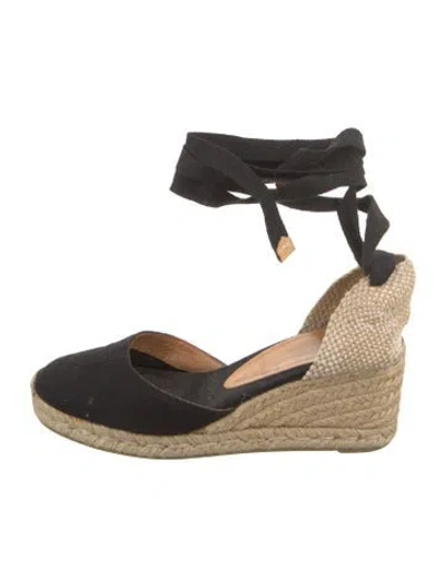 Pre-owned Castaã±er Canvas Colorblock Pattern D'orsay Pumps