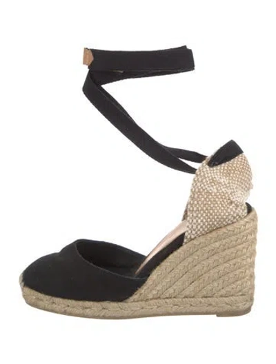 Pre-owned Castaã±er Canvas Colorblock Pattern D'orsay Pumps